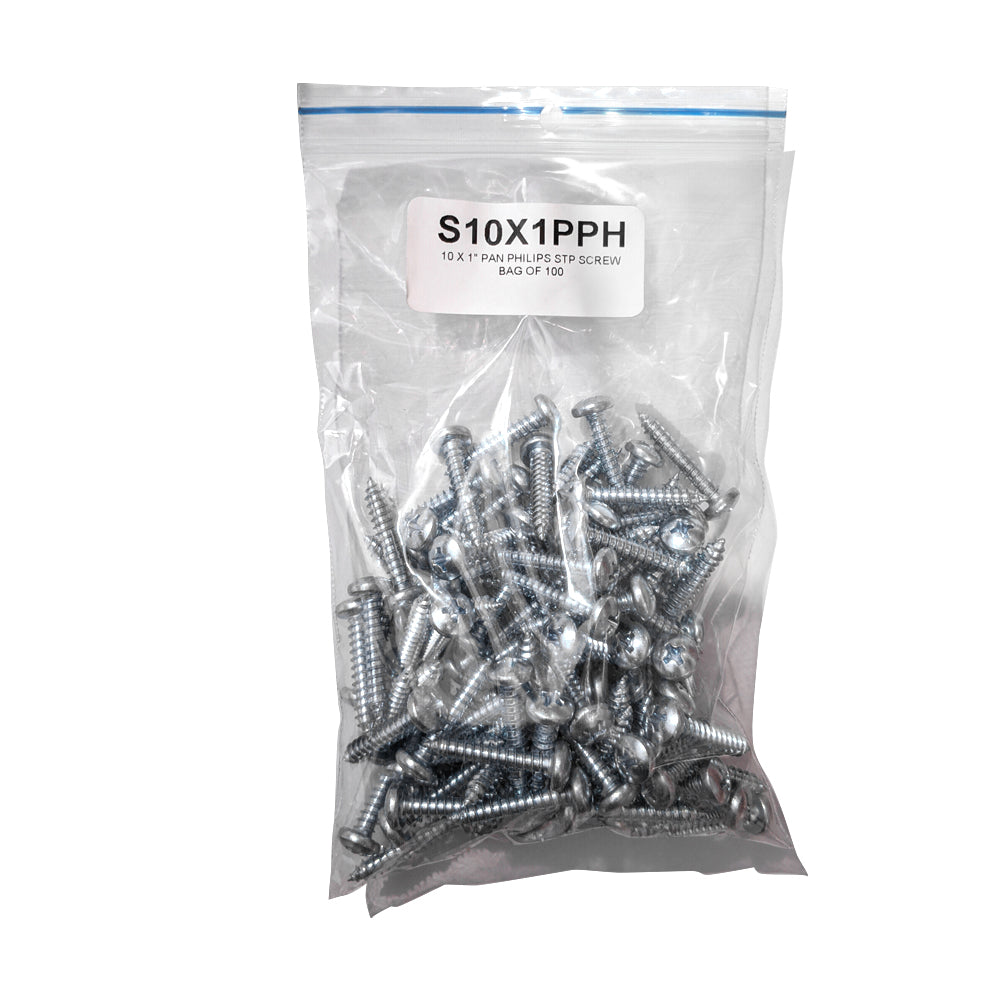 10 X 5/8" PAN PHILLIPS STP SCREW BLACK - BAG OF 100