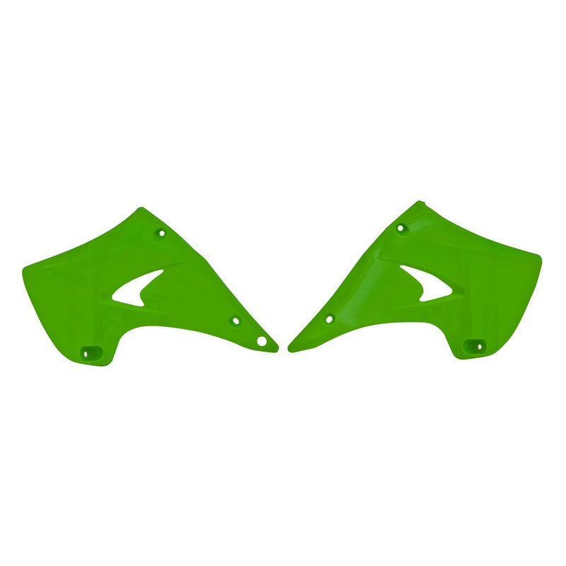 RADIATOR SHROUDS RTECH GREEN KAWASAKI KX125 KX250 03-10