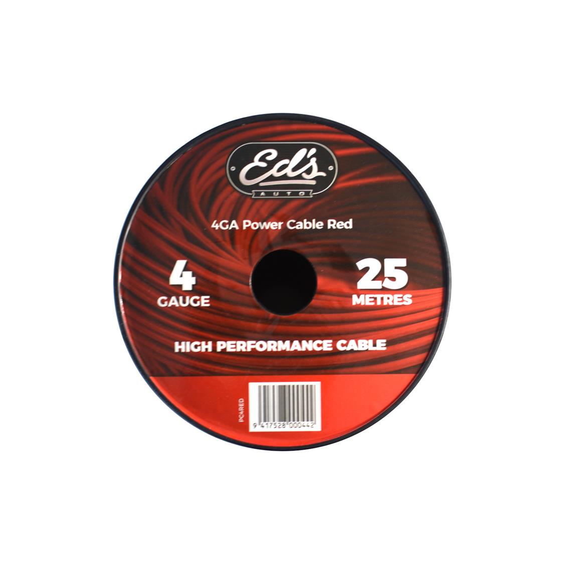 EDS 4 GAUGE 21.2MM2 CCA POWER CABLE MATT FLEXIBLE FROSTED RED 25 METRES