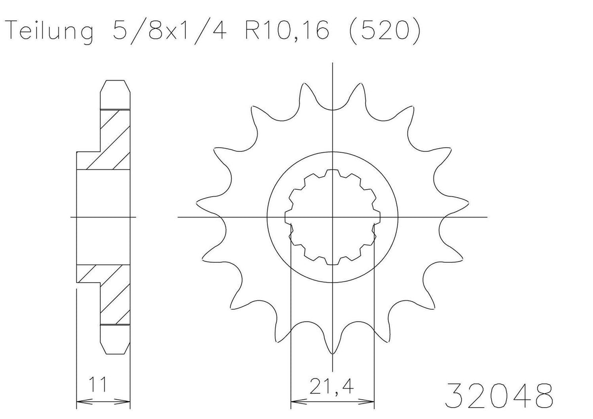 SPROCKET FRONT MOTO MASTER STEEL 14T HUSQVARNA CR SM SMR SMS TC TE TXC WR