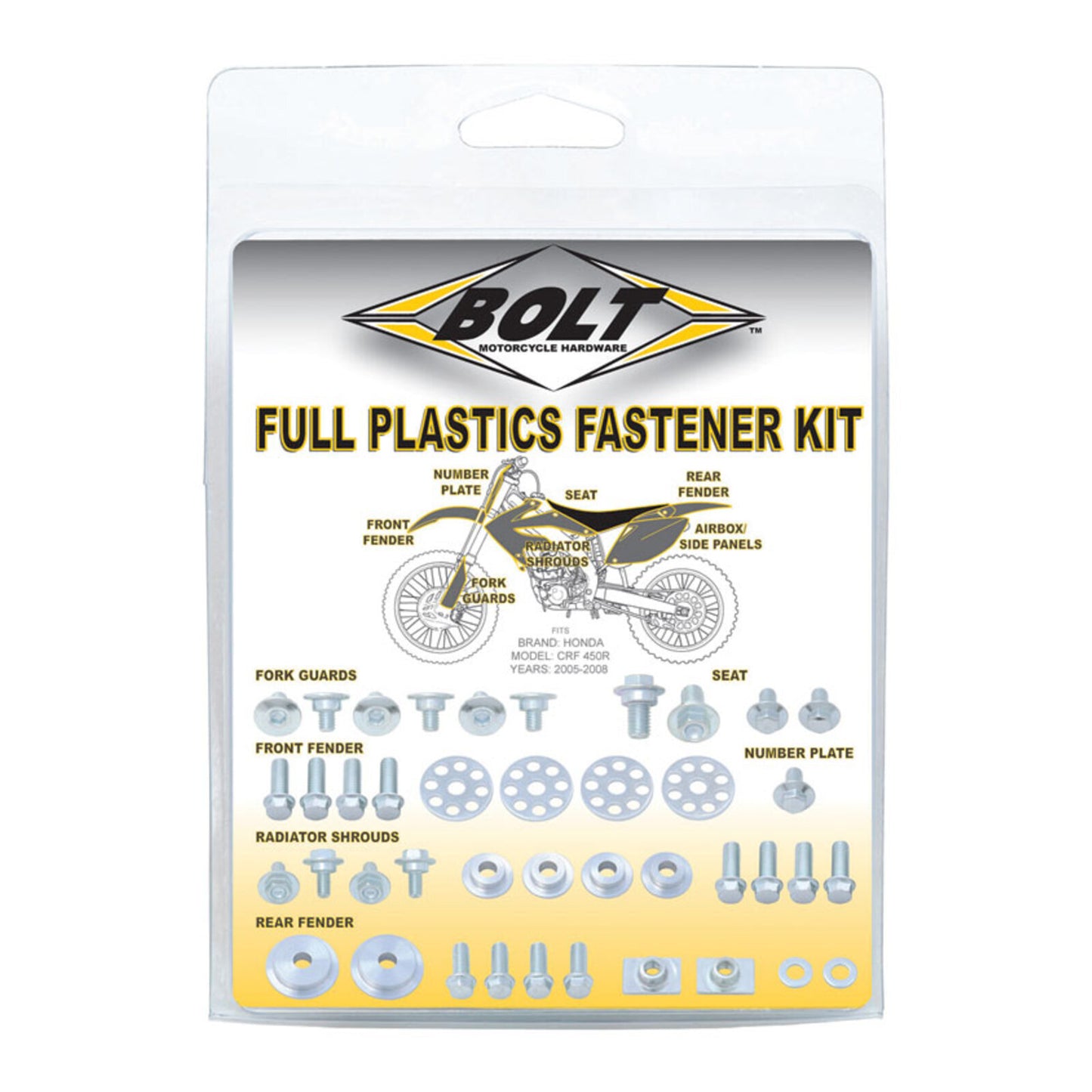 BOLT PLASTICS FASTENER KIT HON CRF150F/CRF230F 03-14