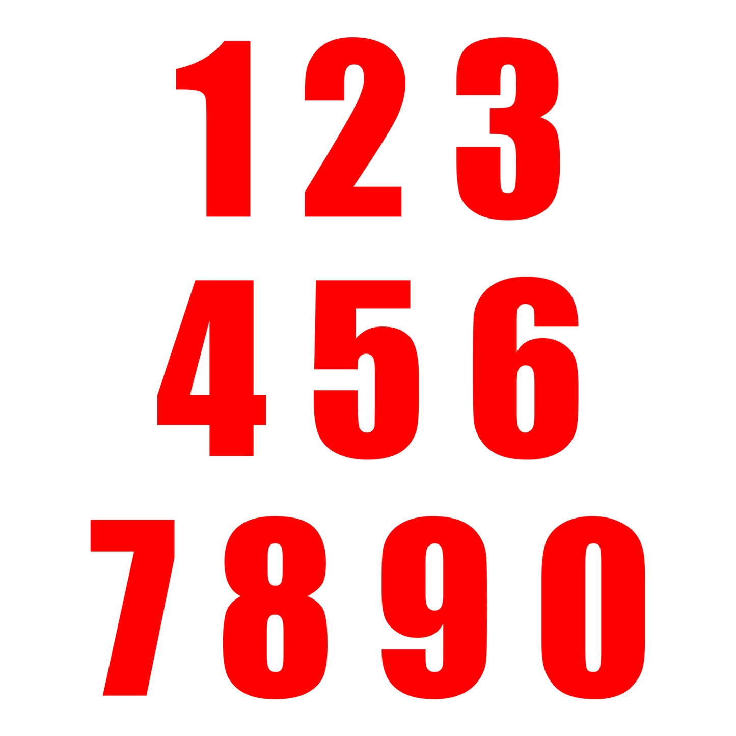 Whites Race Number - Red #6 (10 Pack)