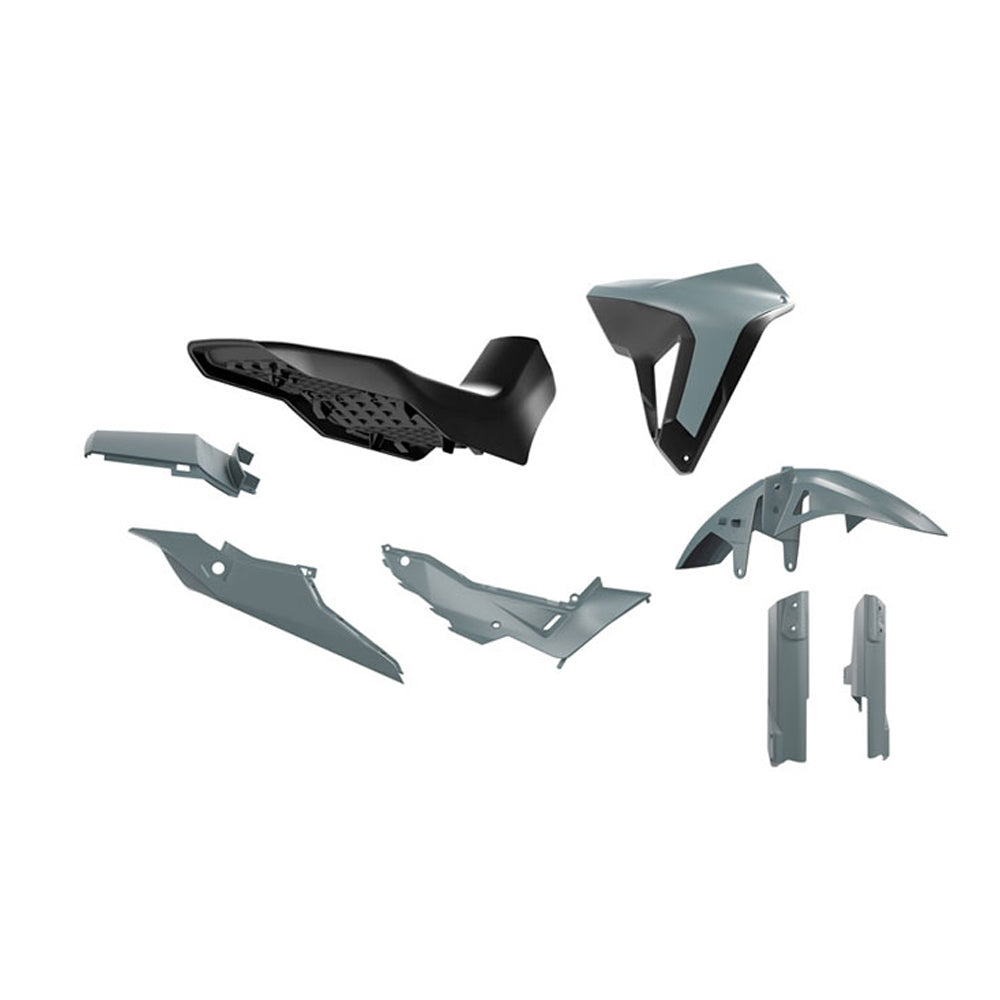 PLASTICS KIT RTECH 6 PIECE LIGHT GREY BLACK HONDA XLV750 TRANSALP