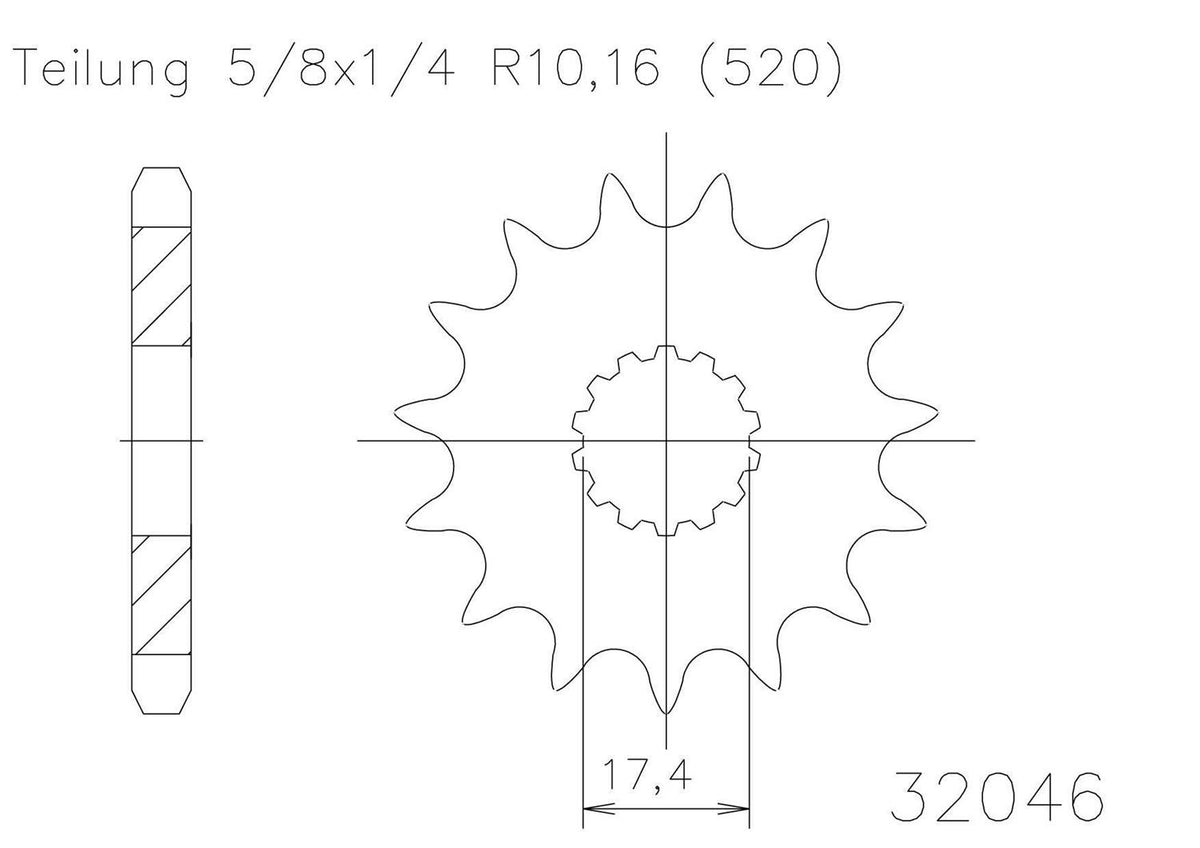 SPROCKET FRONT MOTO MASTER STEEL 14T GAS GAS EC125 03-18 YAMAHA WR200 91-92 96 YZ125 85-04