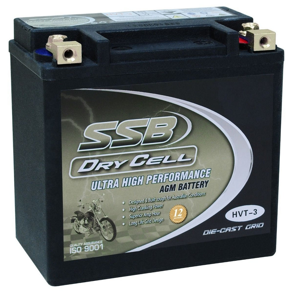 MOTORCYCLE AND POWERSPORTS BATTERY AGM 12V 12AH 300CCA BY SSB ULTRA HIGH PERFORMANCE DRY CELL