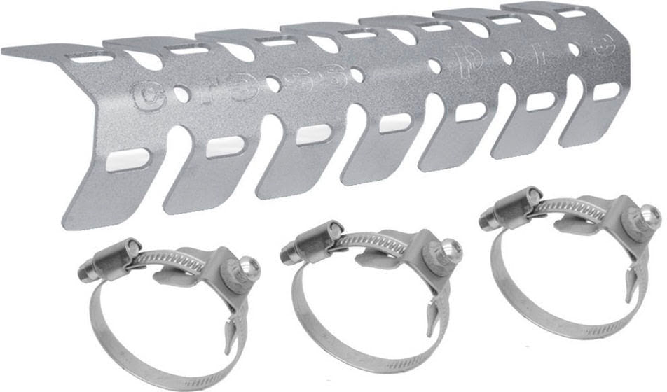 PIPE GUARD 4T 4 STROKE (EVO) UNIVERSAL SILVER (EXHAUST MOUNTS HOLD PROTECTOR OFF THE HEADER)