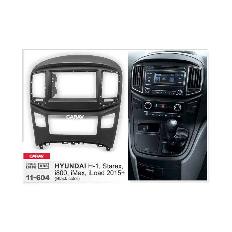 FITTING KIT HYUNDAI H1 , STAREX , I800 , IMAX , ILOAD 2015 - 2020 DOUBLE DIN (BLACK)