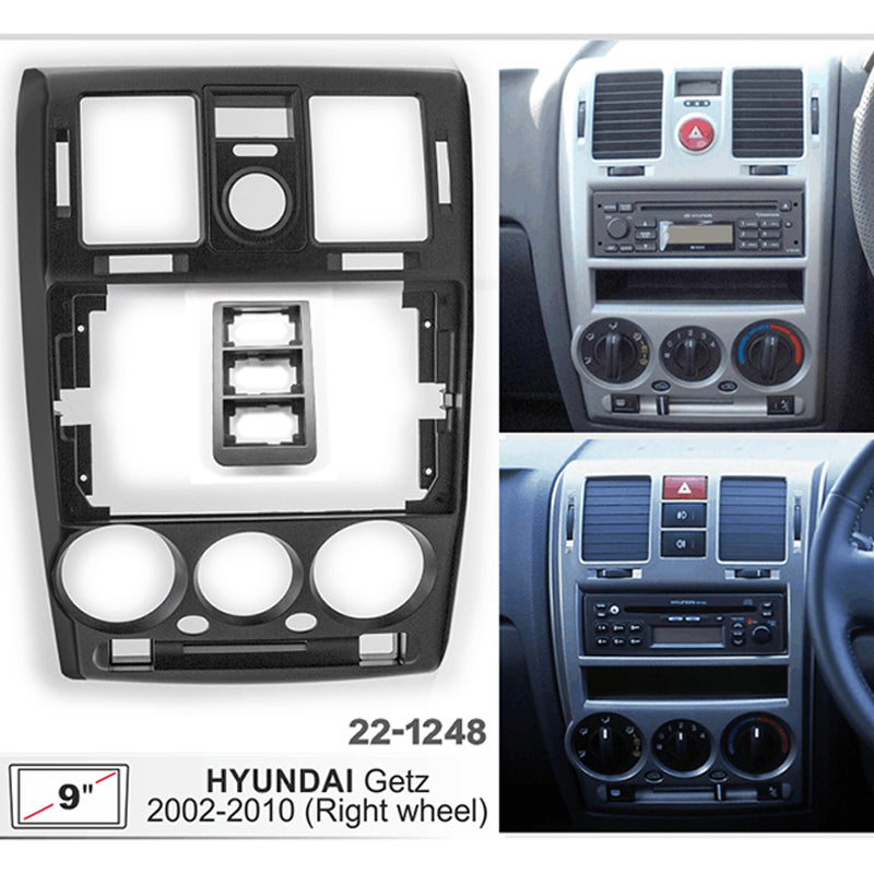 FITTING KIT 9" DASH HYUNDAI GETZ 2002 - 2010 ON (BLACK)