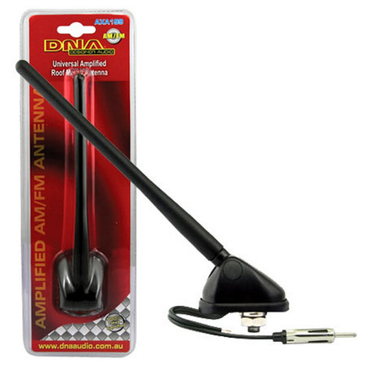 AERIAL UNIVERSAL AMPLIFIED AM/FM ROOF MOUNT WITH 180MM RUBBER MAST