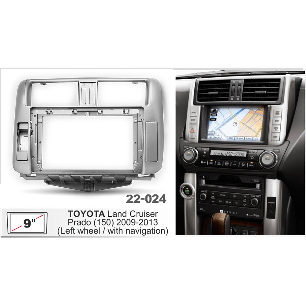 FITTING KIT 9" TOYOTA LAND CRUISER PRADO (150) 2009 - 2013 (SILVER)