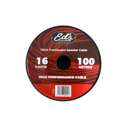 EDS 16 GAUGE CCA SPEAKER CABLE MATT FLEXIBLE TRANSLUCENT CLEAR 100M