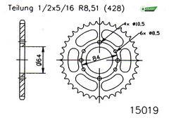 SPROCKET REAR PSYCHIC SUZUKI TF100 81-85 TS125 75-82 DR125 82-00 TF125 MUDBUG 81-ON