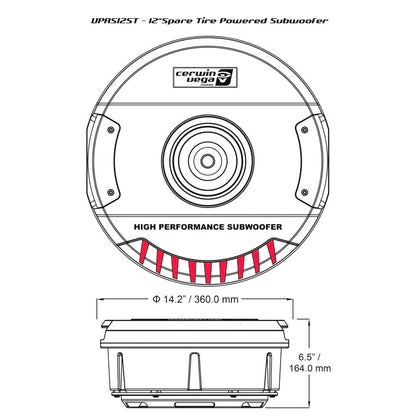 CERWIN VEGA 12" ACTIVE SPARE TYRE WHEEL SUBWOOFER 600 WATT MAX