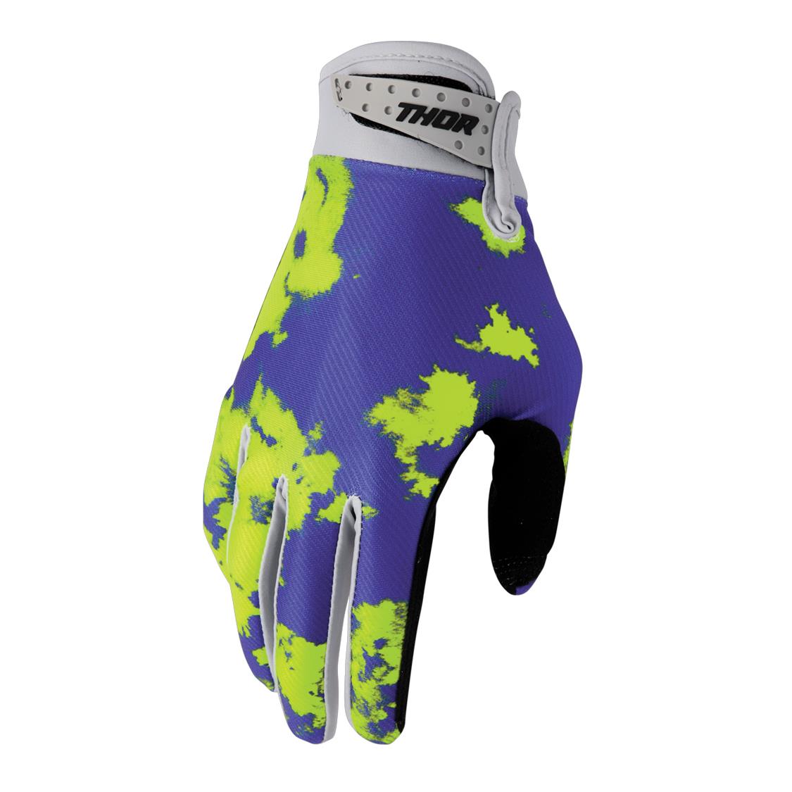 THOR GLOVE YOUTH LAUNCHMODE BLEACH GRAY/ACID