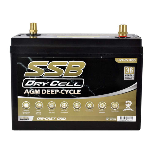 AGM BATTERY DEEP CYCLE DUAL PURPOSE 6V 187.2AH 1250CCA BY SSB ULTRA HIGH PERFORMANCE
