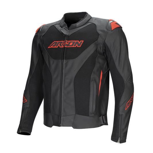 ARGON Fusion II Leather Jacket - Black Red