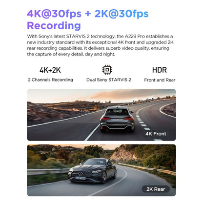 VIOFO DASHCAM A229 PRO 4K FRONT 2K REAR 5GHZ WIFI + GPS