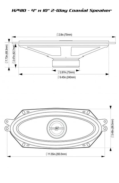 CERWIN VEGA 4X10" COAXIAL SPEAKERS 320W PAIR HED 2 WAY