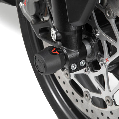 FRONT AXLE SLIDER KIT SW MOTECH SUZUKI DL1000 V-STROM 14-19 DL1050 V-STROM 19-ON YAMAHA MT-10 16-ON