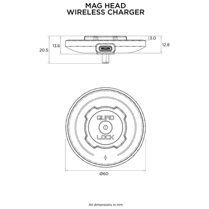 Quad Lock Mag Head Wireless dimensions