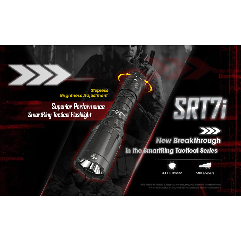 NITECORE SRT7GI 3000 LUMEN USB RECHARGEABLE TACTICAL FLASHLIGHT 580 METERS THROW