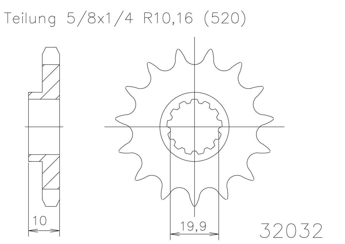 SPROCKET FRONT MOTO MASTER STEEL 13T KAWASAKI KLX SUZUKI DR DRZ RM RMX