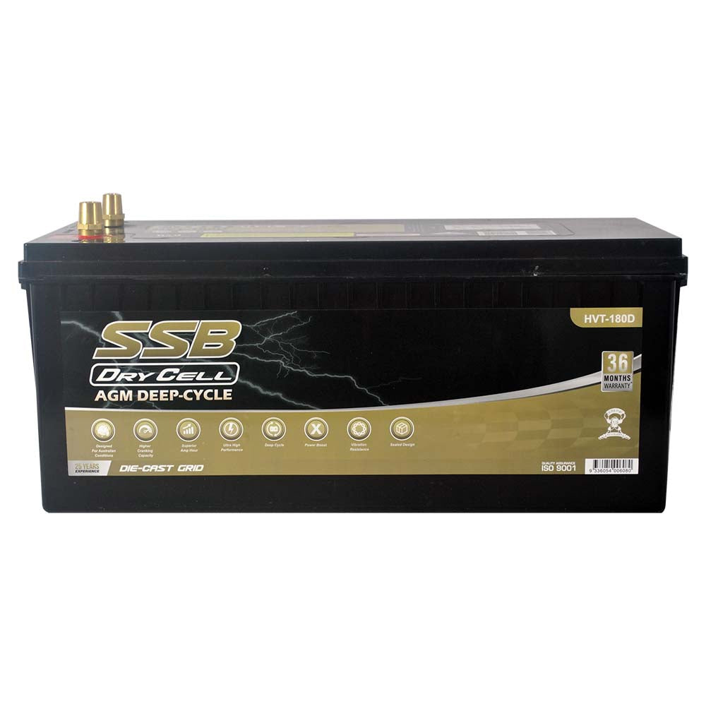 AGM BATTERY DEEP CYCLE DUAL PURPOSE 12V 180AH 1300CCA BY SSB ULTRA HIGH PERFORMANCE