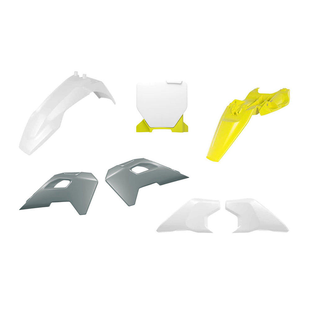 PLASTICS KIT RTECH 6 PIECE WHITE YELLOW GREY HUSQVARNA TC50 24-25