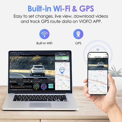 VIOFO DASHCAM 2K A129 PLUS DUO CAMERA WIFI + GPS