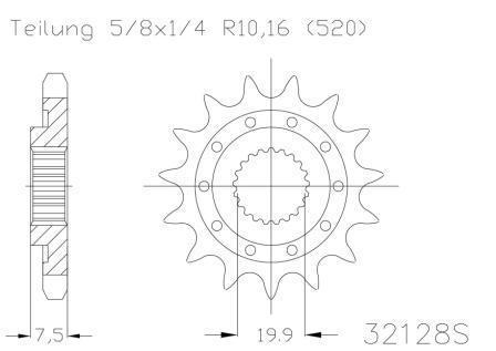 SPROCKET FRONT MOTO MASTER STEEL 13T HONDA CR CRF