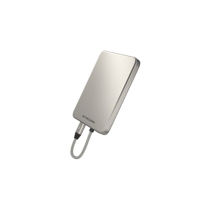 NITECORE 5,000MAH MAGNETIC ULTRA THIN POWER BANK BUILT-IN USB C TITANIUM GRAY