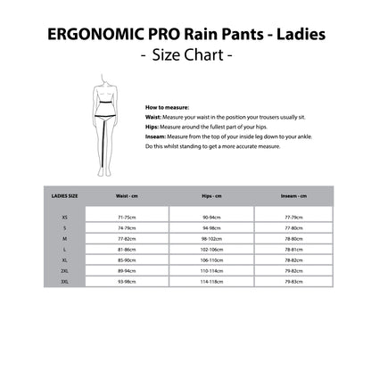 ERGO PRO Size Chart - Womens Pants