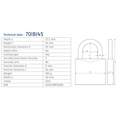 ABUS 70IB_45 Tech Data