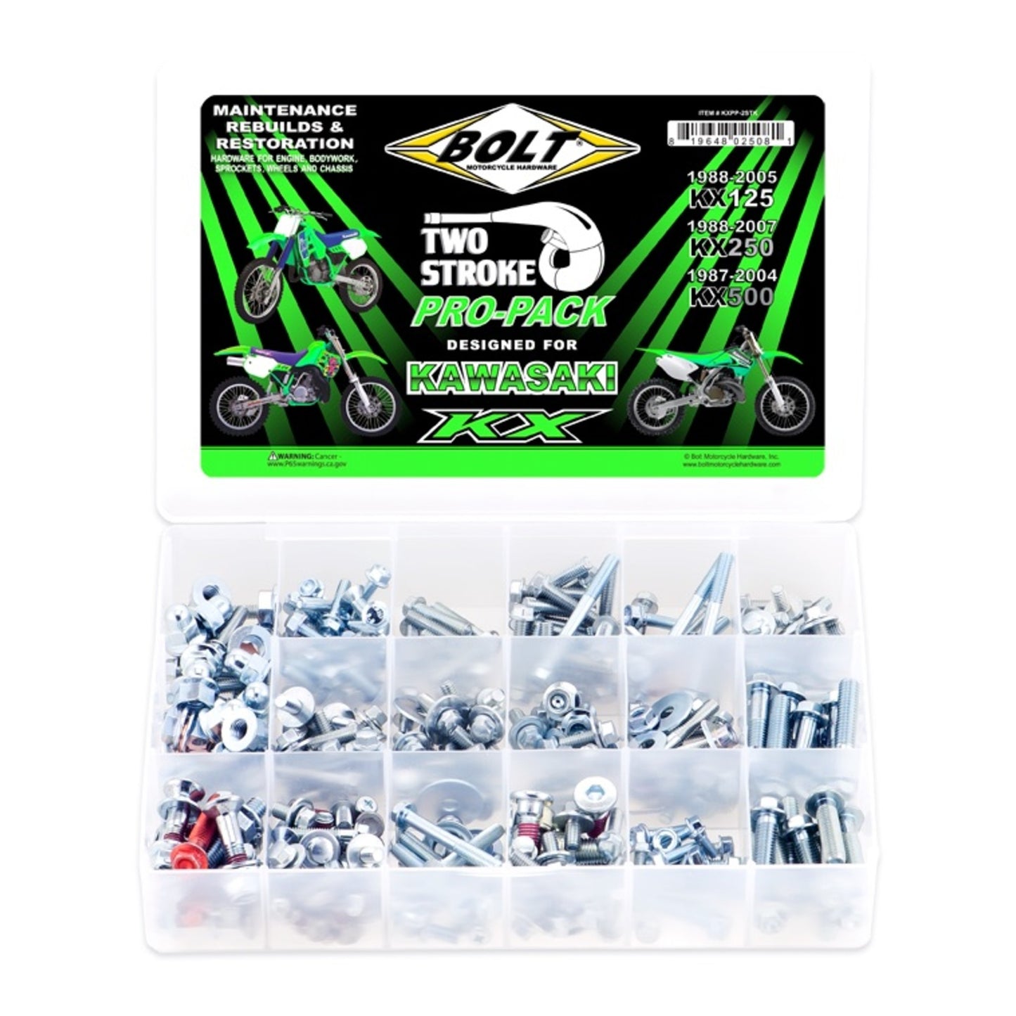 Bolt 2-Stroke Pro Pack for Kawasaki KX88–’05 KX125 / KX250, ’87–’04 KX500