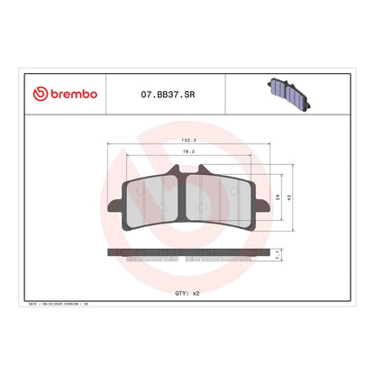 Brembo Xtra Sinter Front Brake Pads 07BB37SR