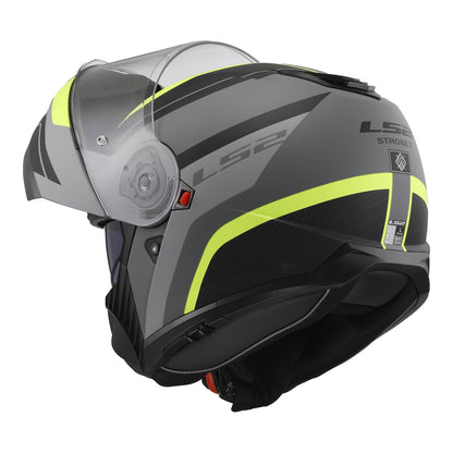 LS2 FF908 Strobe II Monza Flip Front Helmets - Matte Black / Hi-Vis Yellow 06