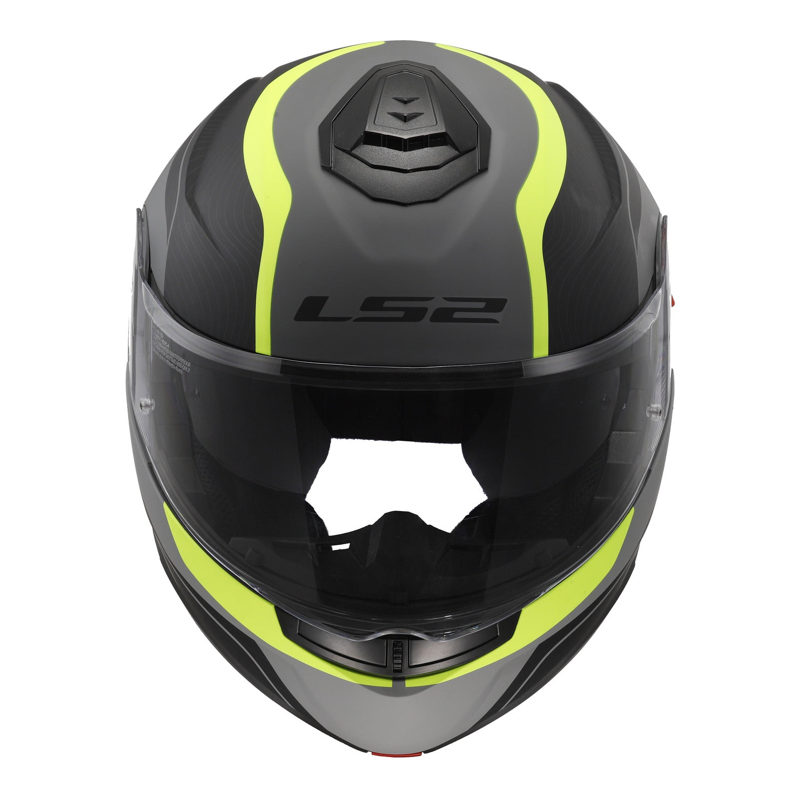 LS2 FF908 Strobe II Monza Flip Front Helmets - Matte Black / Hi-Vis Yellow 06