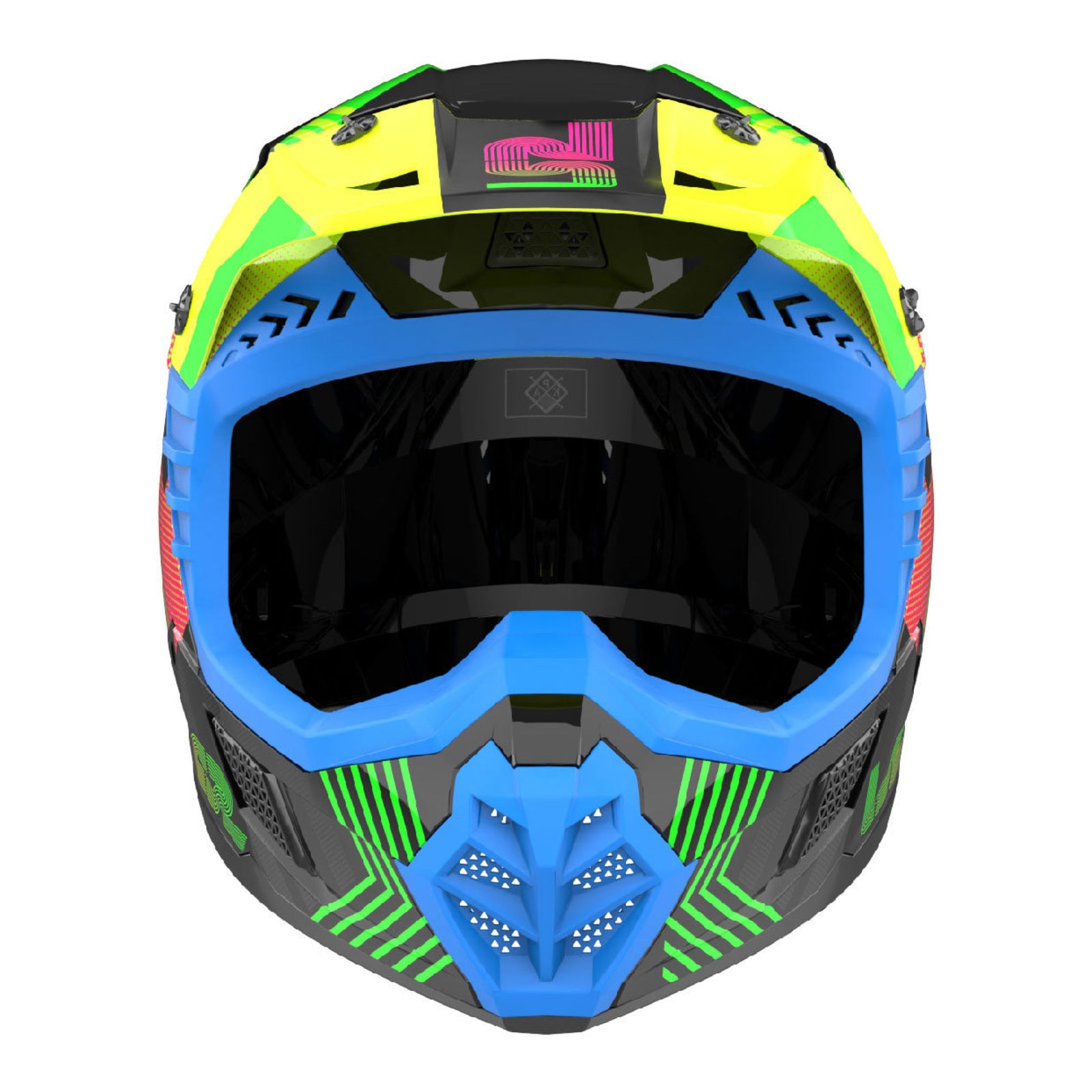 LS2 MX706J COZ Junior Helmet - Chromatic Black / Hi-Vis Pink 06