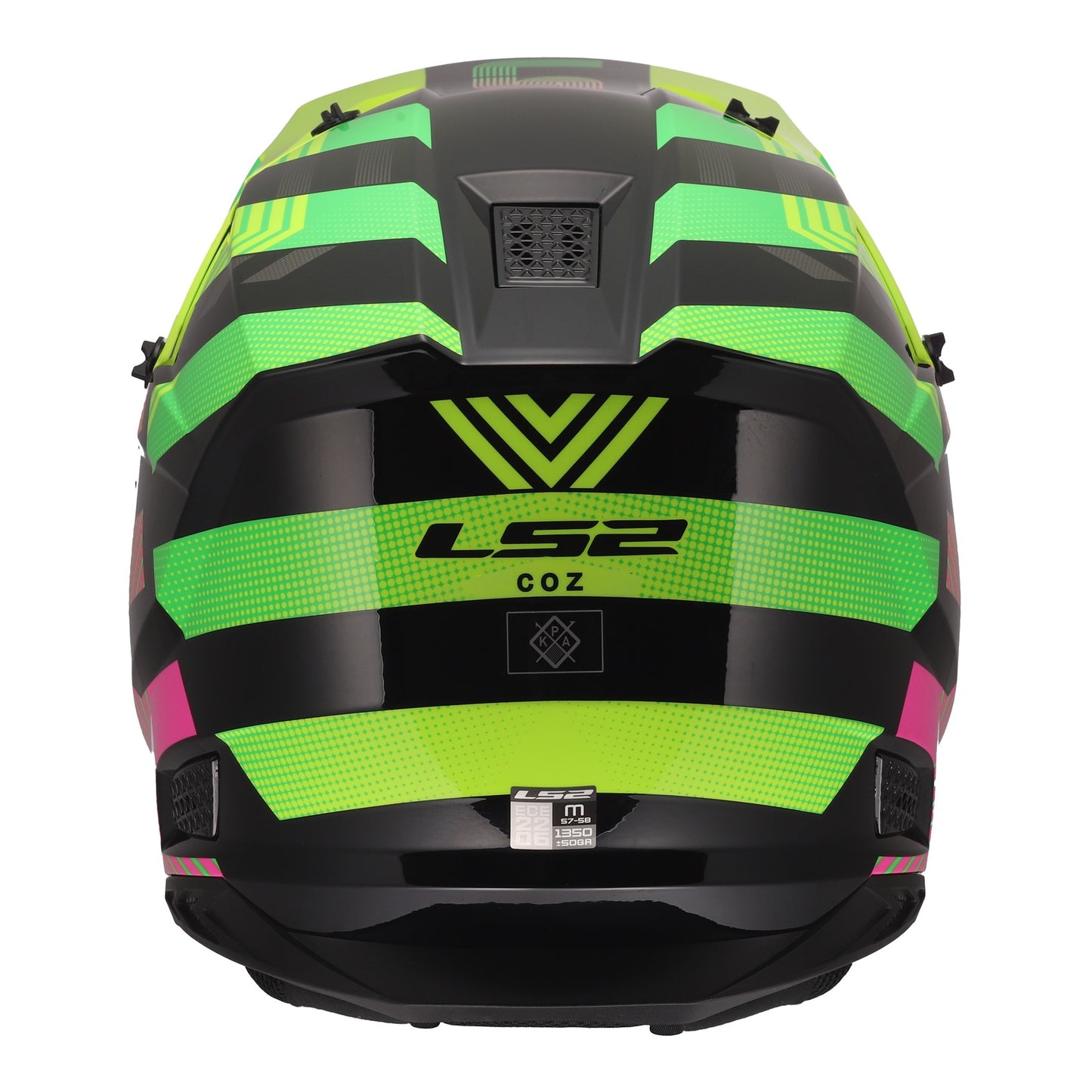 LS2 MX706J COZ Junior Helmet - Chromatic Black / Hi-Vis Pink 06