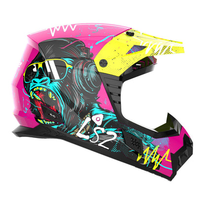 LS2 MX706J COZ Junior Gorilla Helmet - Gloss Purple 06