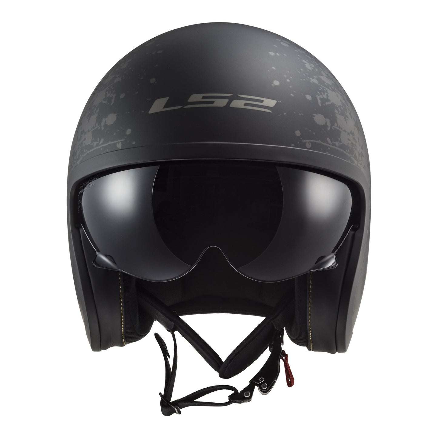 LS2 OF599 Spitfire II Flag Helmet - Matte Black 06