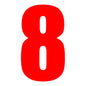 Whites Race Number - Red #8 (10 Pack)