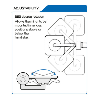 Oxford Square 360 Bar End Mirror