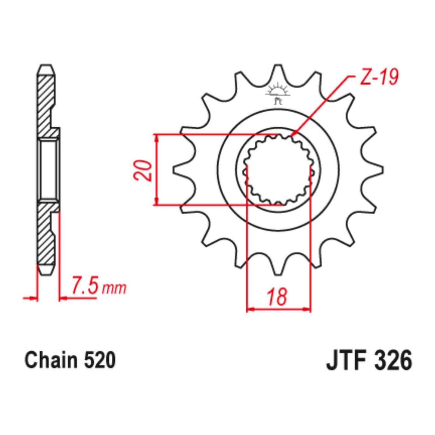 MTX 326 Steel Front Sprocket #520