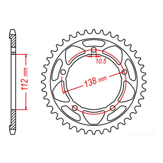 MTX 1877 Steel Rear Sprocket #525