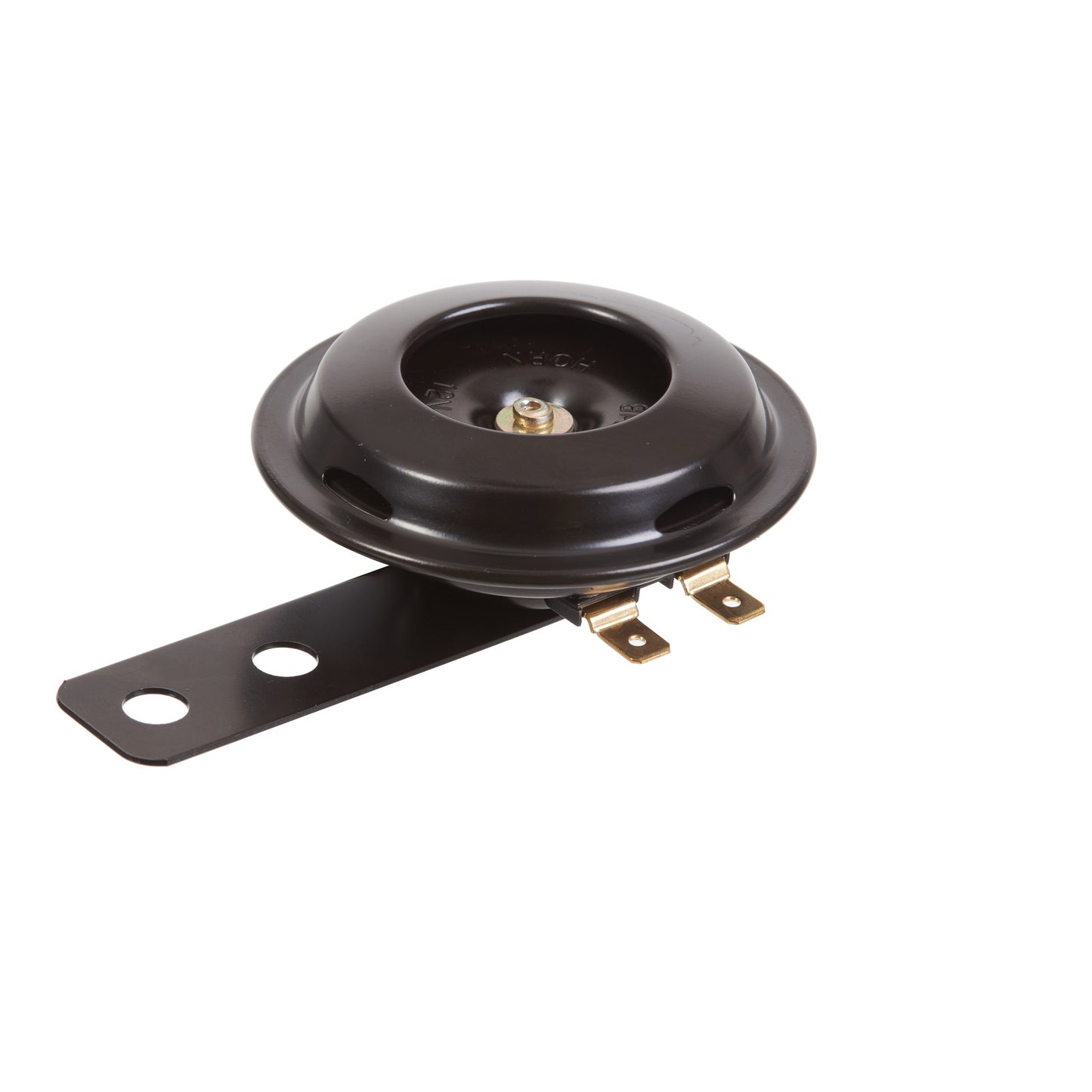 Whites 12v Horn - Round Black - 70mm Diameter - 110db