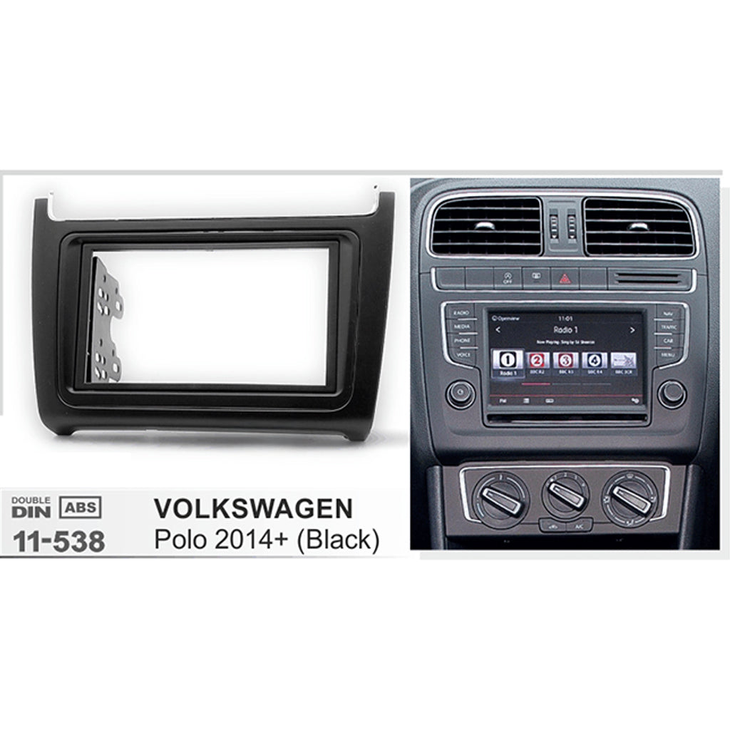FITTING KIT VOLKSWAGEN POLO 2014 - 2019 DOUBLE DIN (BLACK)