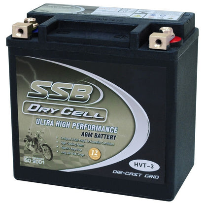 MOTORCYCLE AND POWERSPORTS BATTERY AGM 12V 12AH 300CCA BY SSB ULTRA HIGH PERFORMANCE  DRY CELL