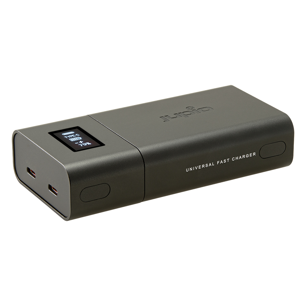 JUPIO UNIVERSAL USB-C FAST CHARGER WITH OLED DISPLAY & USB-C INPUT/OUTPUT