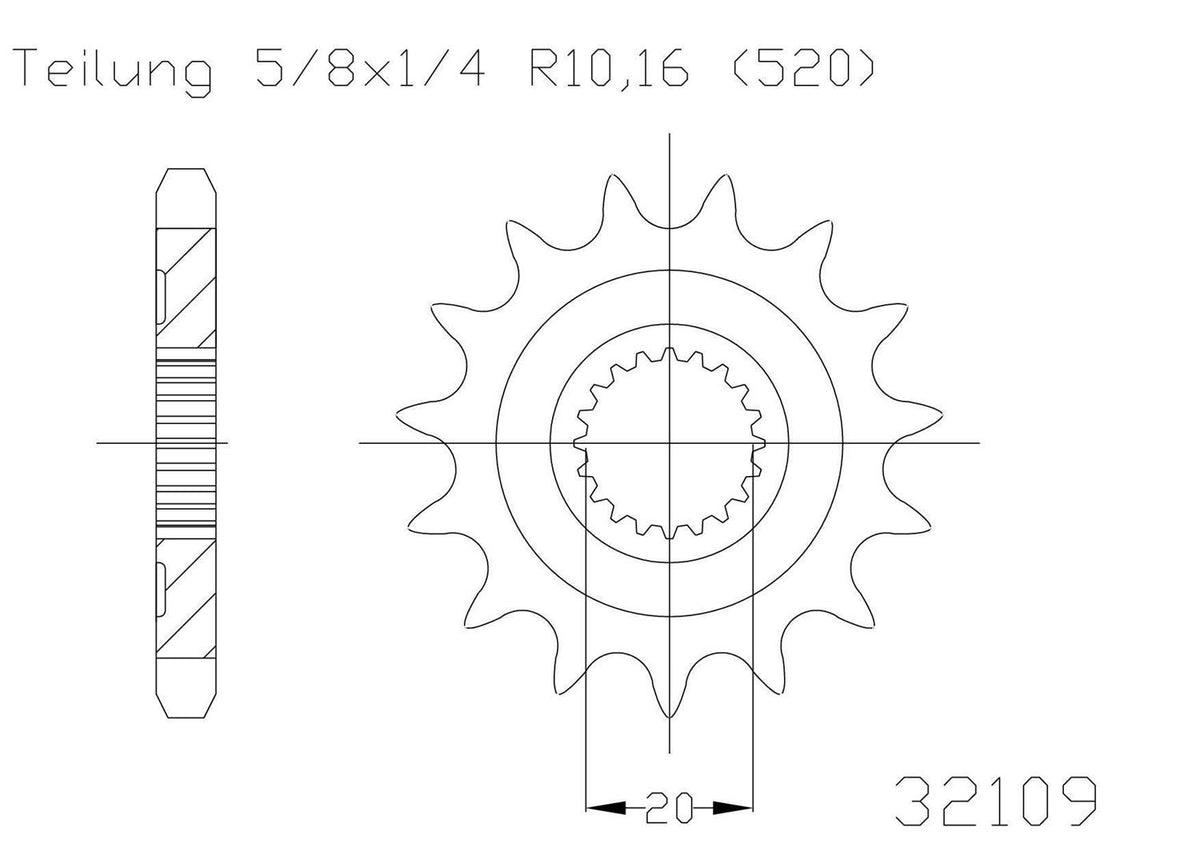 SPROCKET FRONT MOTO MASTER STEEL 14T GAS GAS YAMAHA